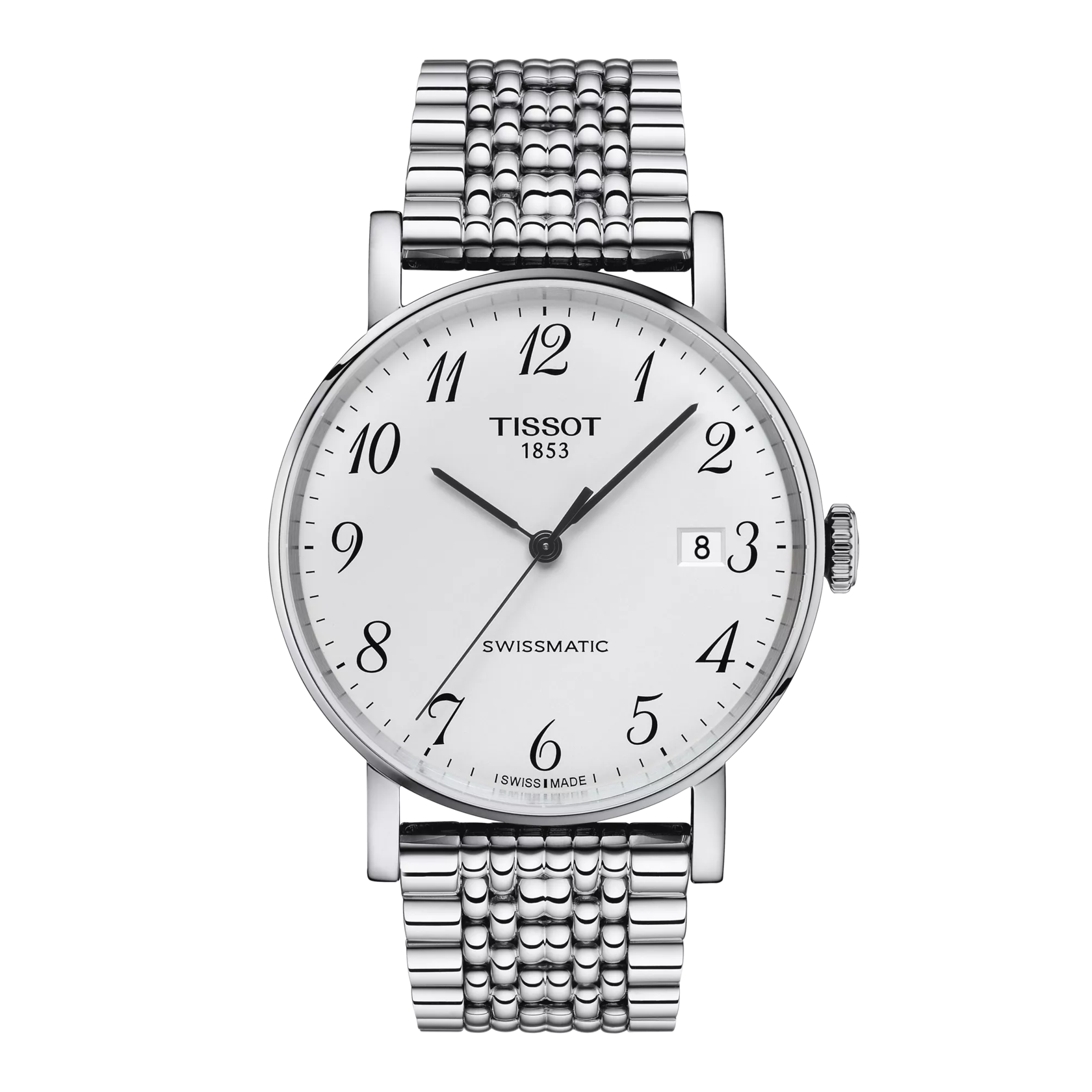 Front view of the watch Tissot Everytime Swissmatic 40mm
