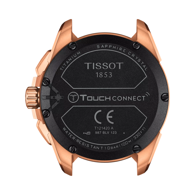 Back view of the watch case TISSOT T-タッチ コネクト ソーラー