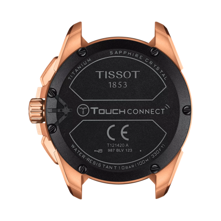 Back view of the watch case Tissot T-Touch Connect Solar