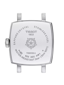 Back view of the watch case Tissot Lovely Square Valentines