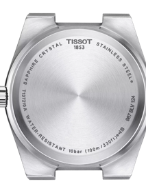 Back view of the watch case Tissot PRX 35mm