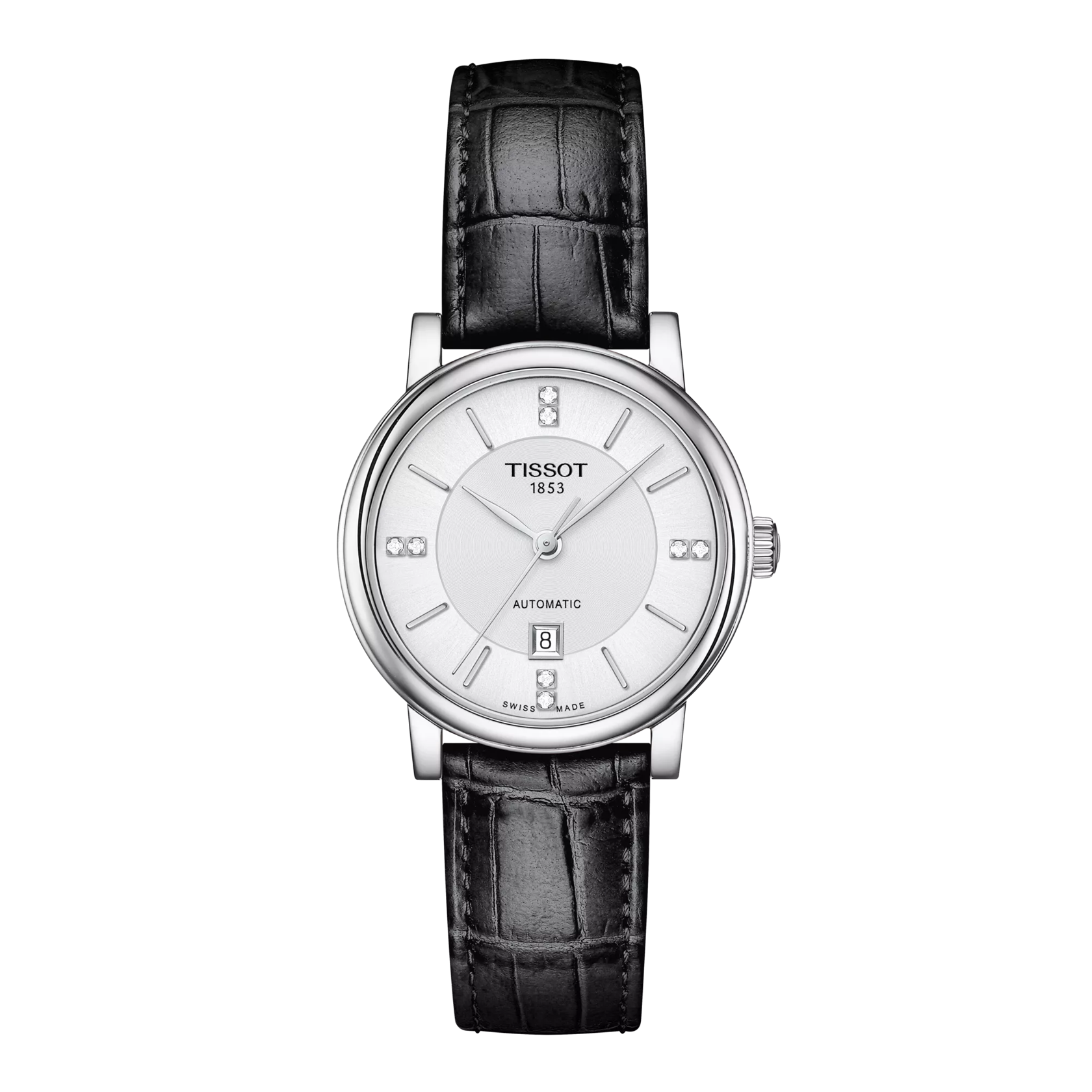 Front view of the watch Tissot Carson Premium Lady Automatic