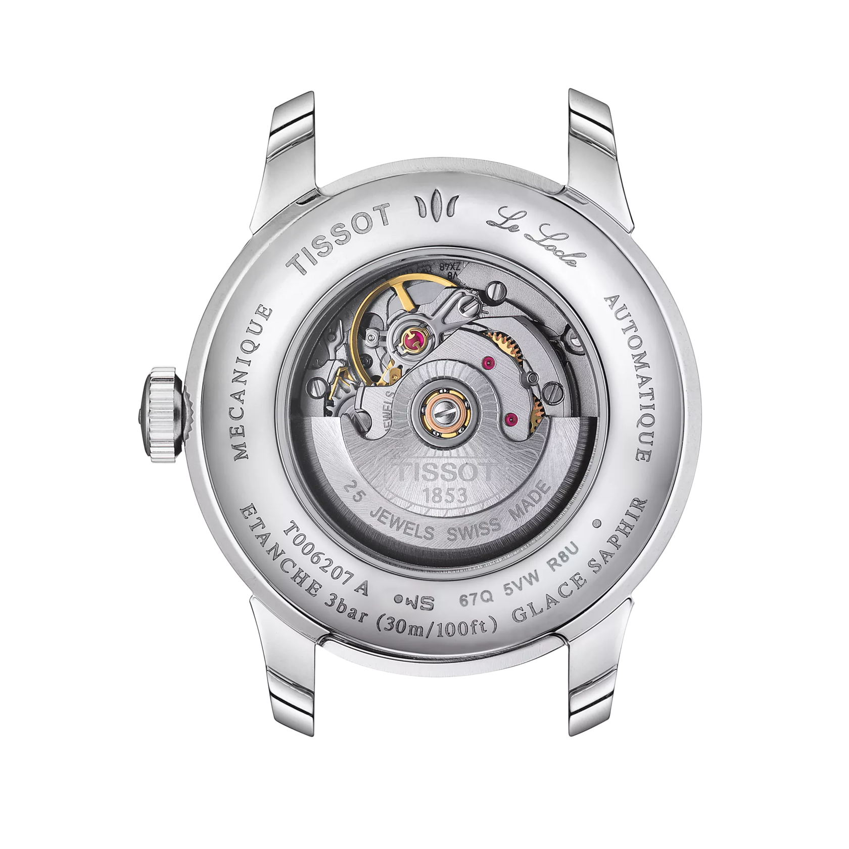 Vue arrière du boîtier de la montre Tissot Le Locle Automatic Lady (29.00)