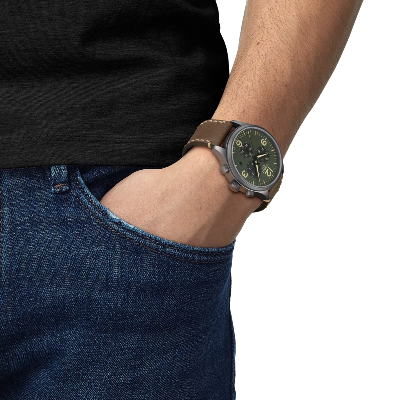 Simulation of the watch Tissot Chrono XL on a wrist