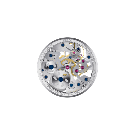 Back view of the watch case Tissot T-Complication Squelette 43mm