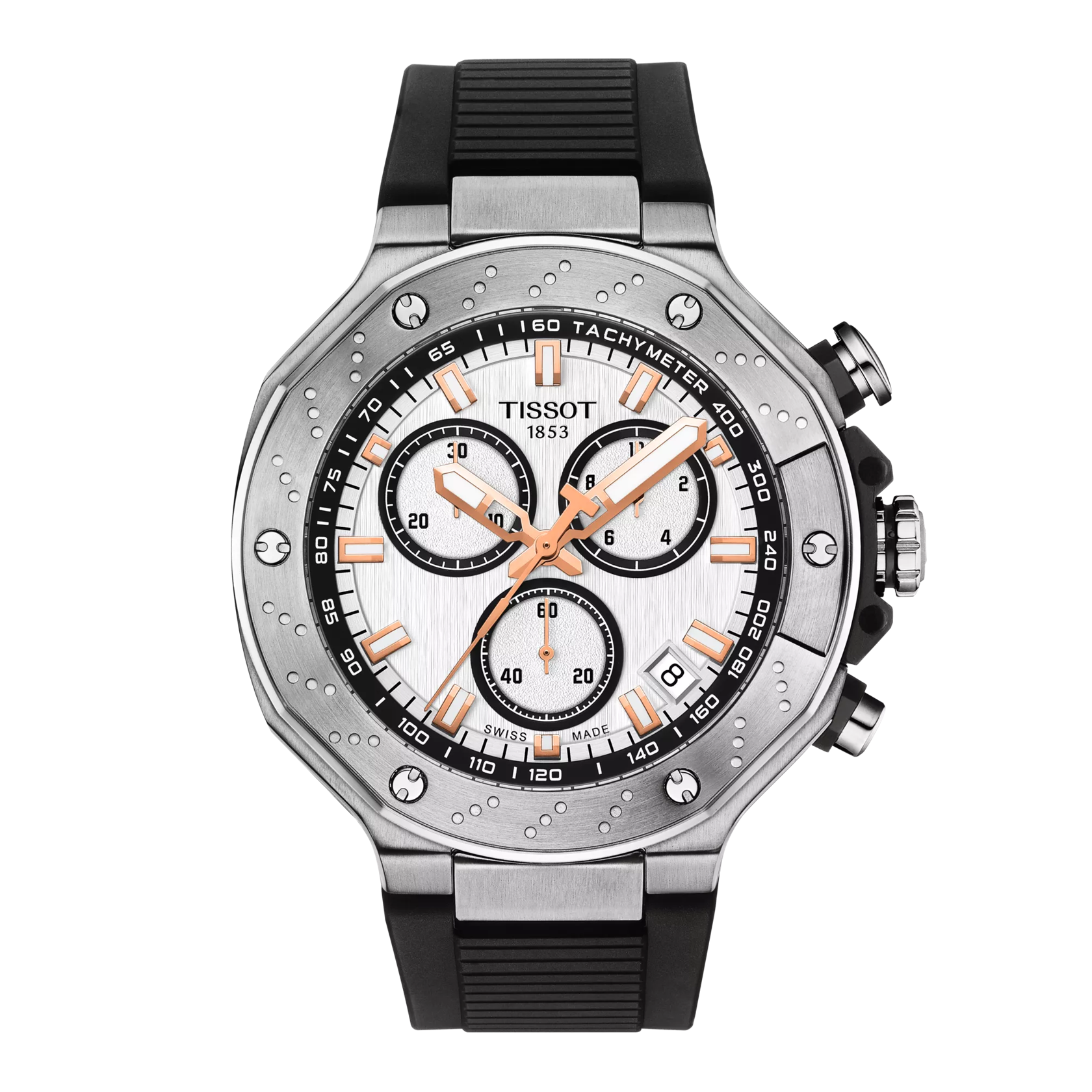 Front view of the watch Tissot T-Race Chronograph