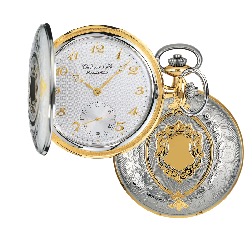 Front view of the watch Tissot Savonnette Mechanical
