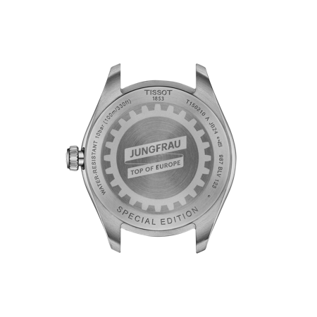 Back view of the watch case Tissot PR 100 Jungfraubahn Quartz 34mm