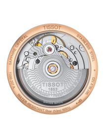 Back view of the watch case Tissot Chemin des Tourelles Powermatic 80 Lady