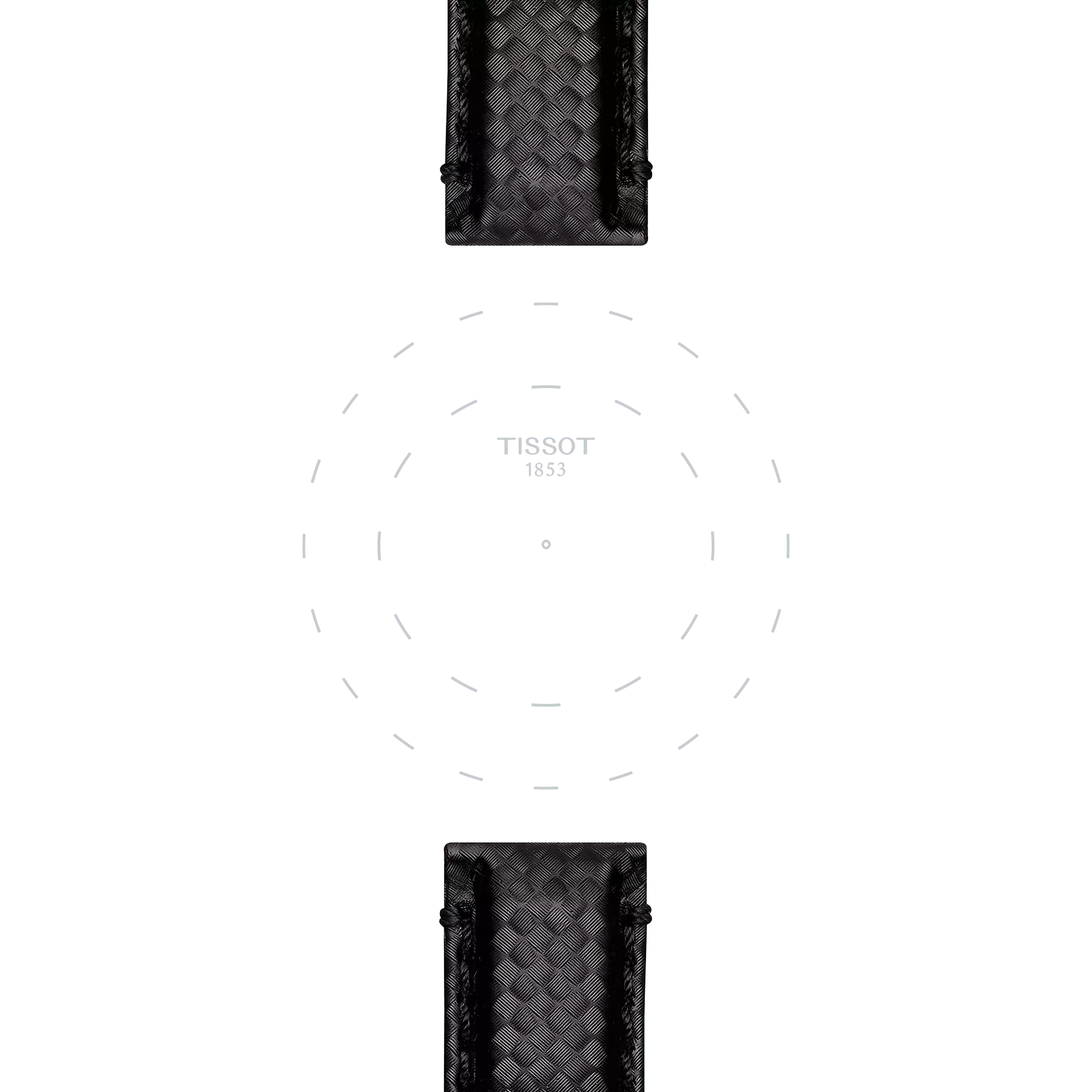 Focus on the lugs of Tissot Official Black Fabric Strap Lugs 20 mm