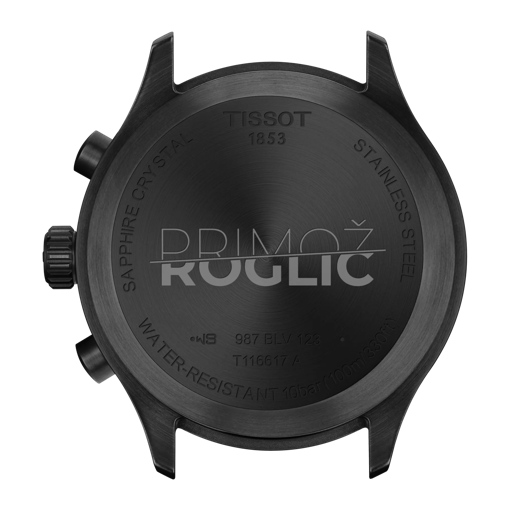 Back view of the watch case Tissot Chrono XL Special Edition Roglic