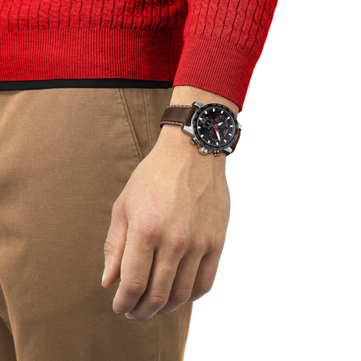 Simulation de la montre Tissot Supersport Chrono sur un poignet