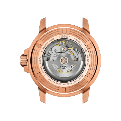Back view of the watch case Tissot Seastar 1000 Powermatic 80