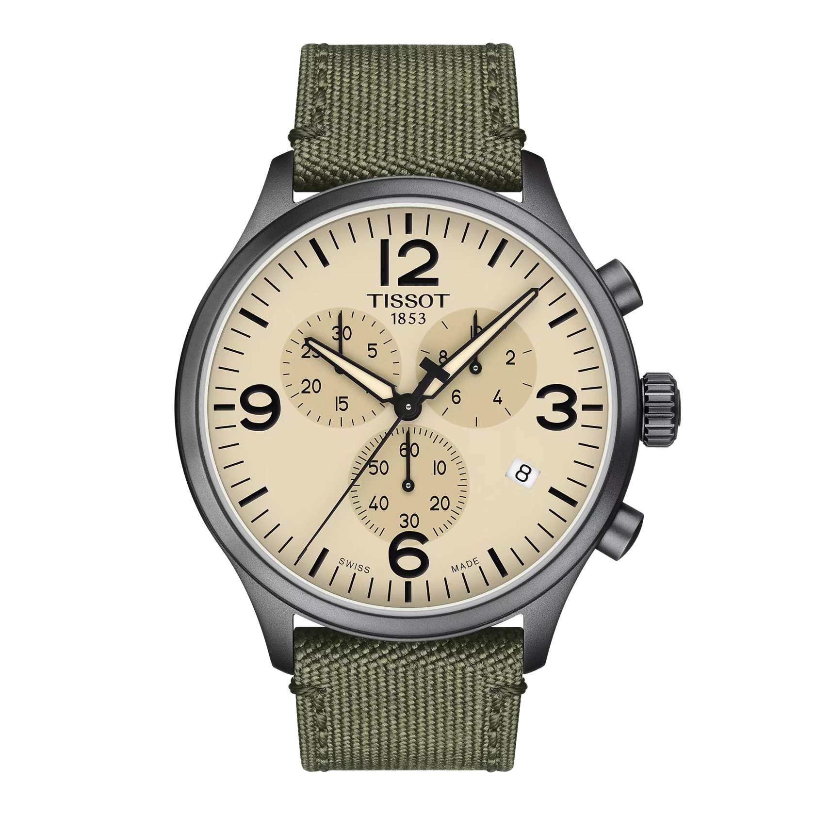 Front view of the watch Tissot Chrono XL
