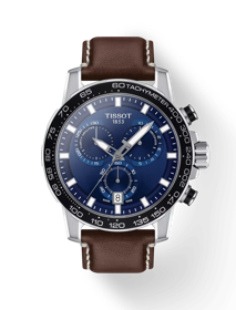 Front view of the watch Tissot Supersport Chrono with shadow