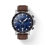 Front view of the watch Tissot Supersport Chrono with shadow