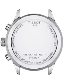 Back view of the watch case Tissot Chrono XL Classic