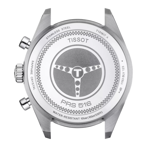 Back view of the watch case Tissot PRS 516 Chronograph