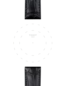 Focus on the lugs of Tissot Official Black Leather Strap Lugs 20 mm
