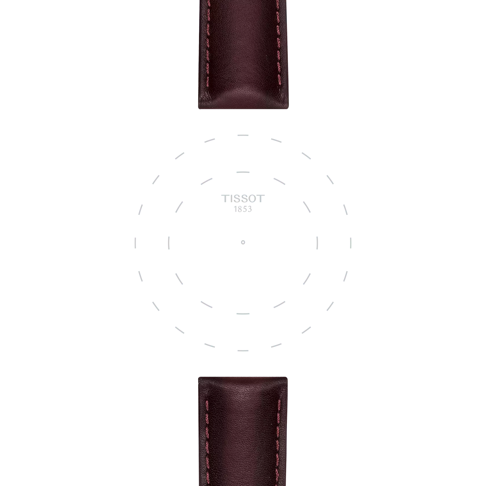 Focus on the lugs of Tissot αυθεντικό καφέ δερμάτινο λουράκι πτερύγια 20 mm