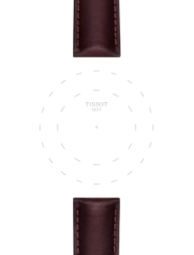 Focus on the lugs of Tissot Official Brown Leather Strap Lugs 20 mm