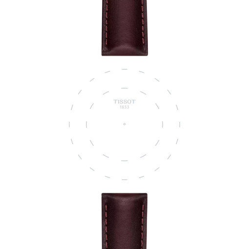 Focus on the lugs of Tissot Official Brown Leather Strap Lugs 20 mm