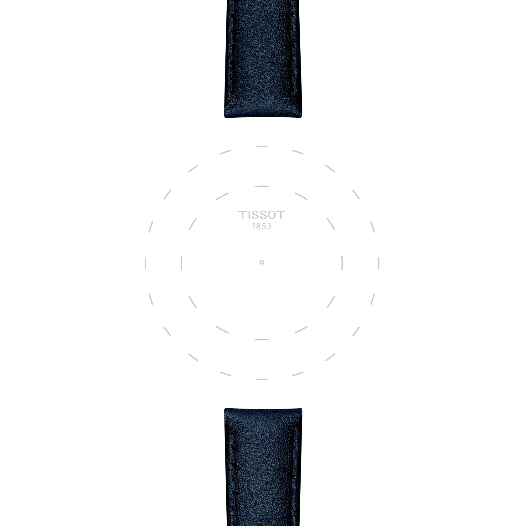 Focus on the lugs of Tissot Official Blue Synthetic Strap Lugs 16 mm