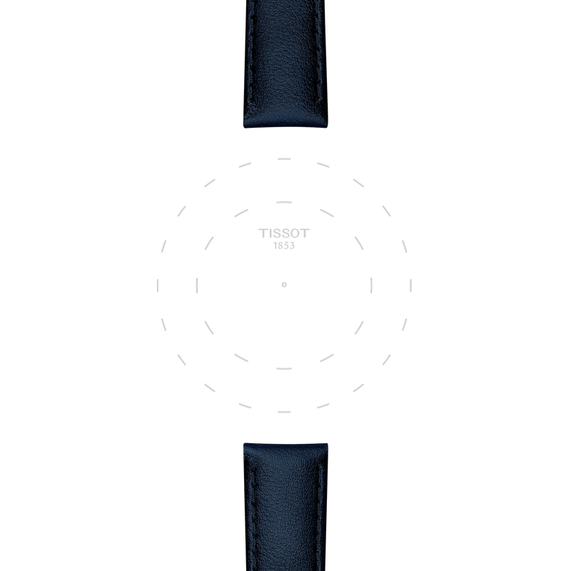 Focus on the lugs of Tissot Official Blue Synthetic Strap Lugs 16 mm