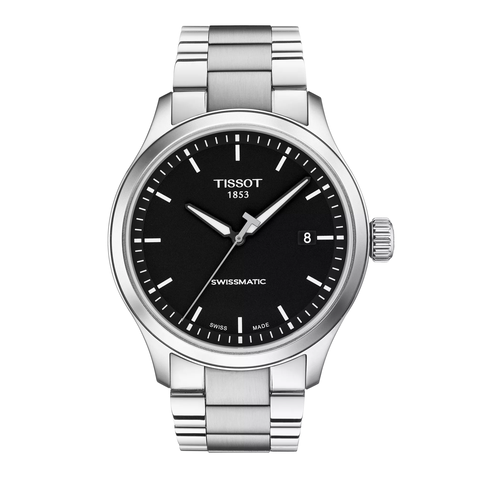 Front view of the watch Tissot Gent XL Swissmatic