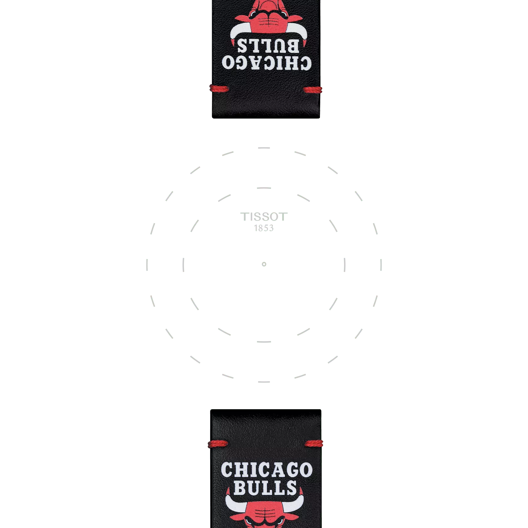 Focus on the lugs of Tissot Official Black Leather Strap Lugs 22 mm
