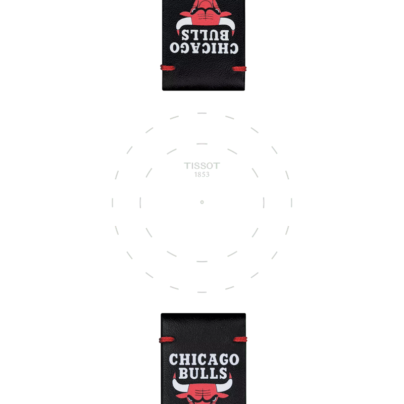 Focus on the lugs of Tissot Official Black Leather Strap Lugs 22 mm