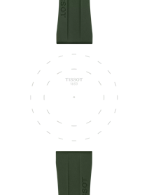 Focus on the lugs of Tissot Επίσημο χακί καουτσούκ λουράκι 20 mm