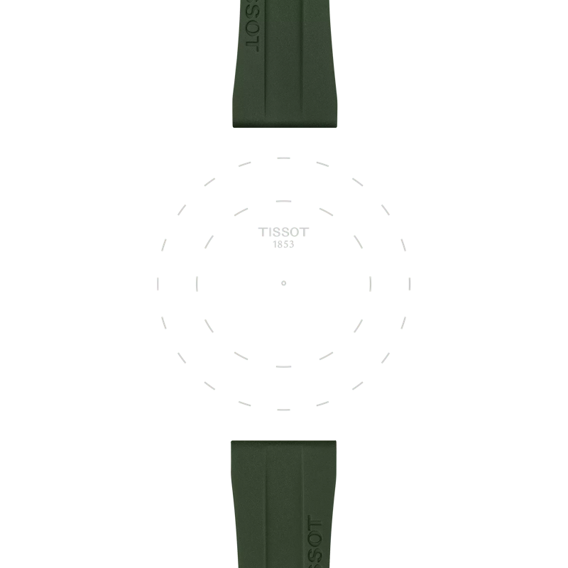 Focus on the lugs of Tissot Official Khaki Rubber Strap Lugs 20 mm