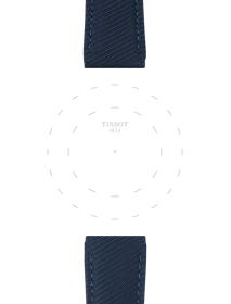 Focus on the lugs of Tissot Official Blue Textile Strap Lugs 22 mm