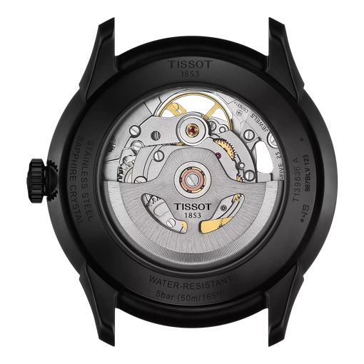 Back view of the watch case Tissot Chemin Des Tourelles Skeleton