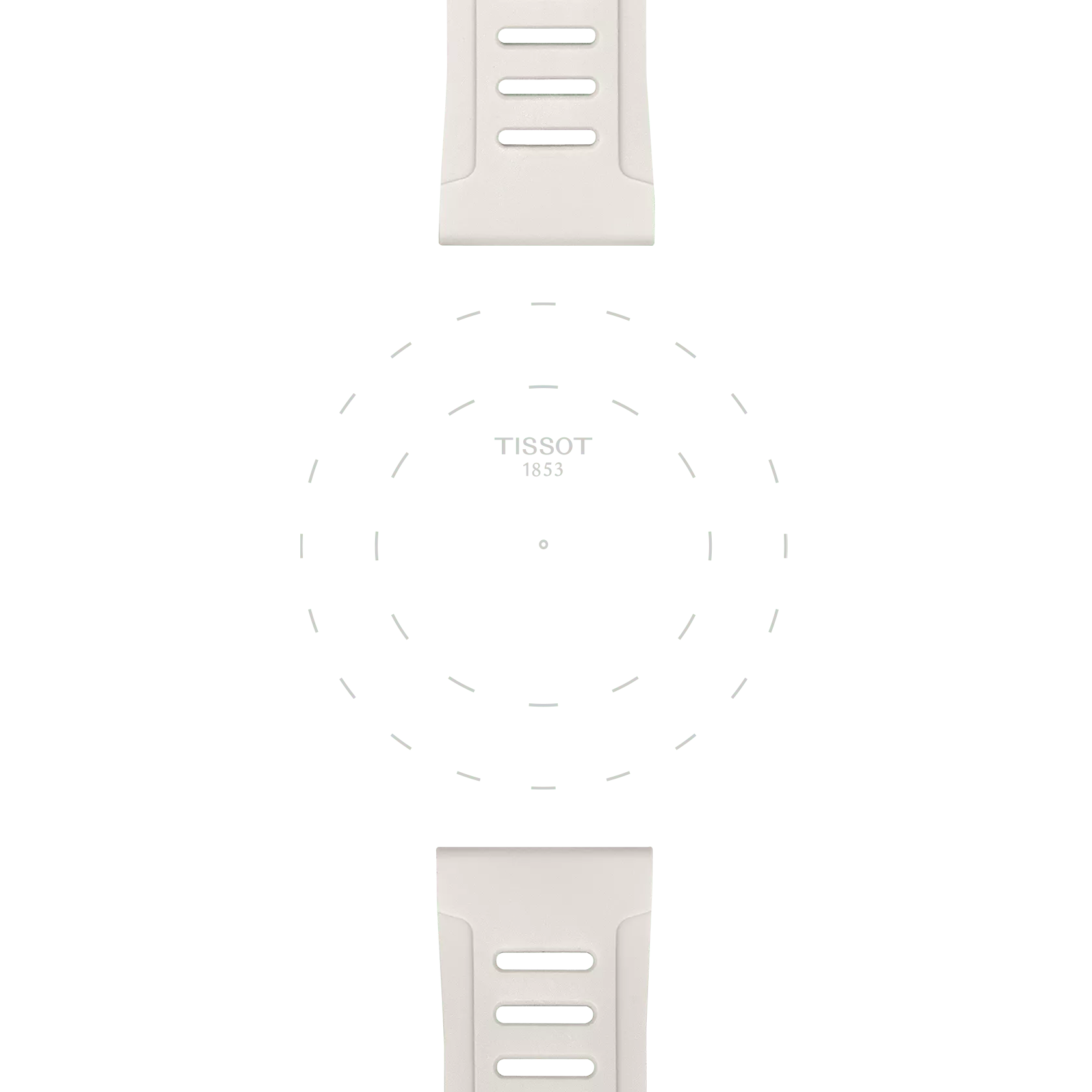 Focus on the lugs of Tissot Official White Silicone Strap Lugs 21 mm