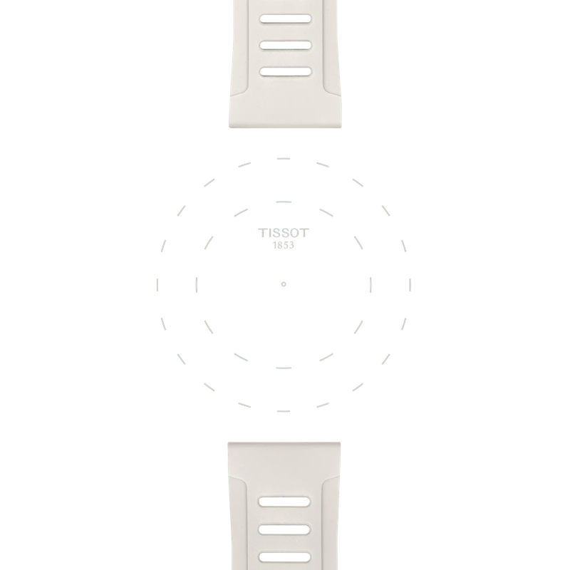 Focus on the lugs of Tissot Official White Silicone Strap Lugs 21 mm