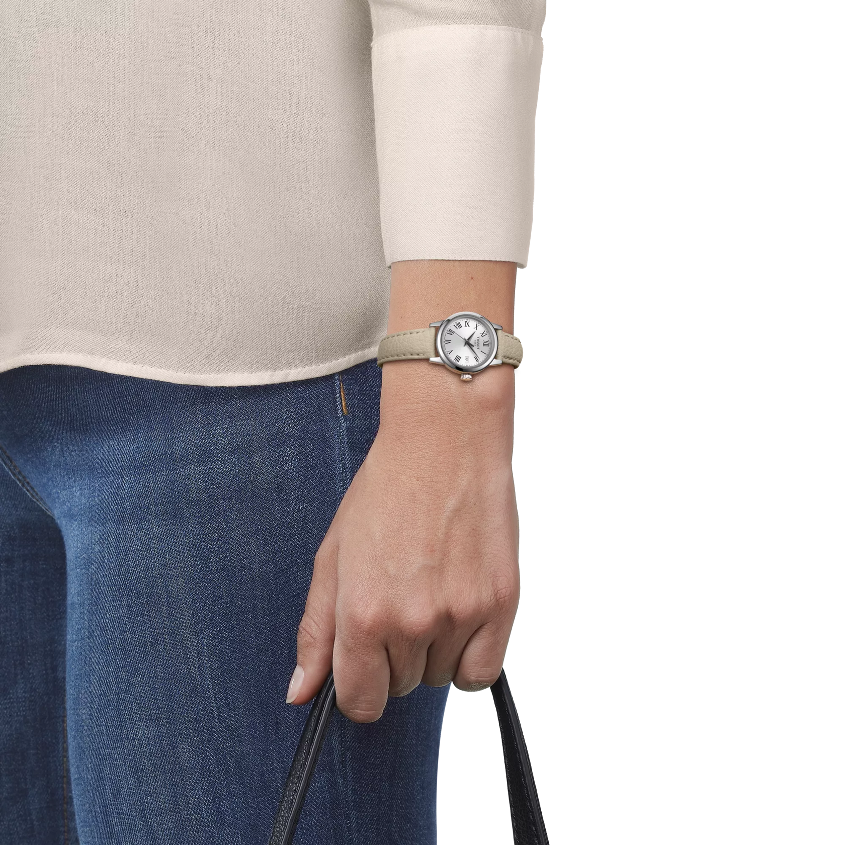 Simulation de la montre Tissot Classic Dream Lady sur un poignet