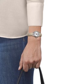 Simulation of the watch Tissot Classic Dream Lady on a wrist
