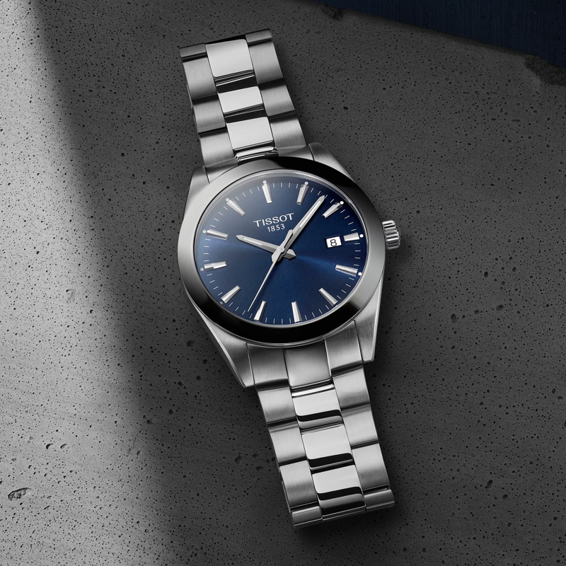 Tissot Gentleman watch on a colored background