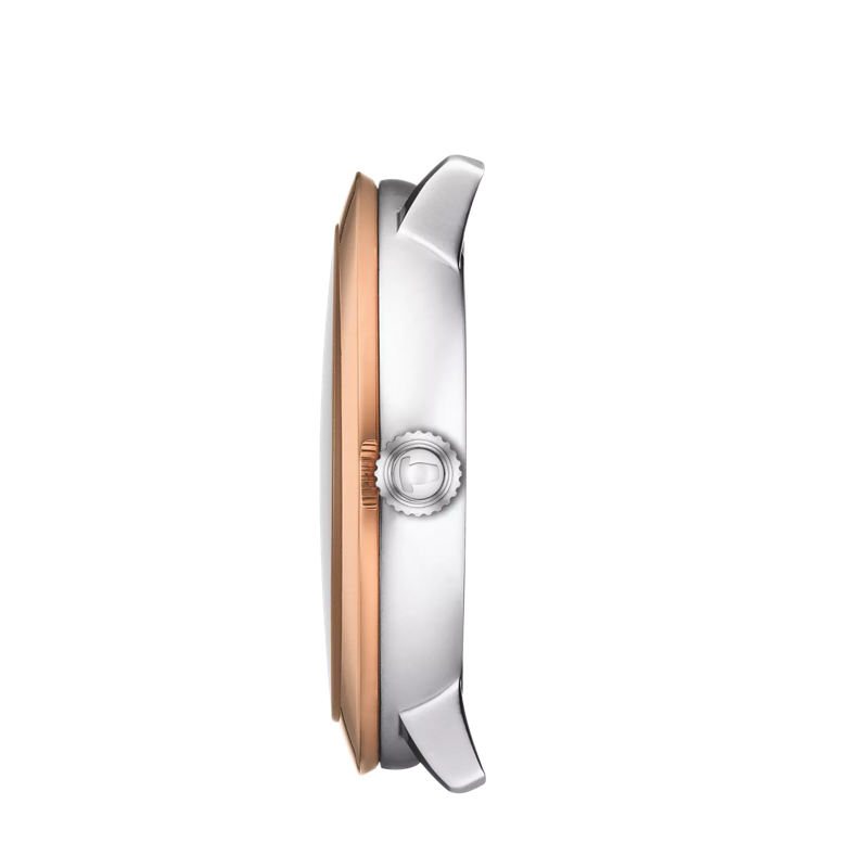 Profile view of the watch case Tissot Glendora 18K Gold