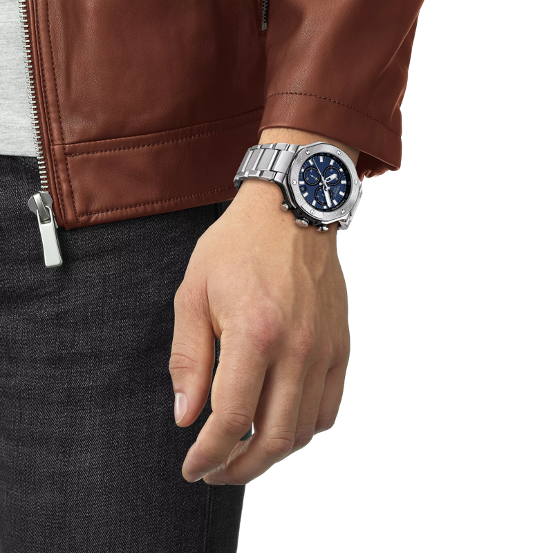 Simulation of the watch Tissot T-Race Chronograph on a wrist