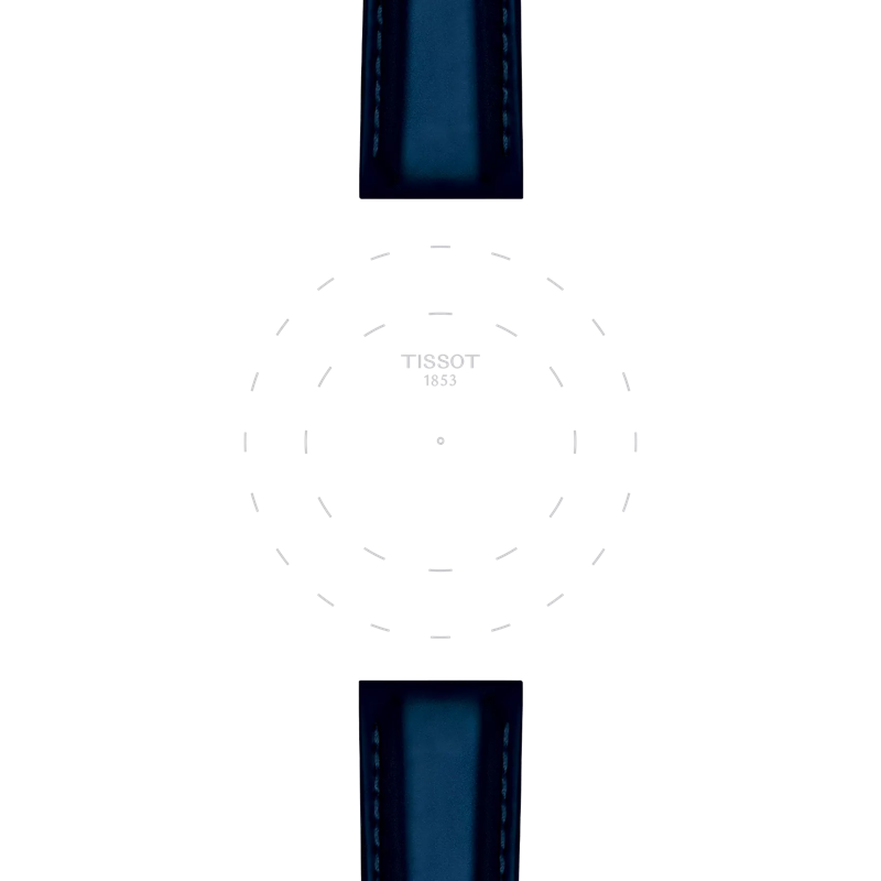Focus on the lugs of Tissot Official Blue Synthetic Strap Lugs 18mm