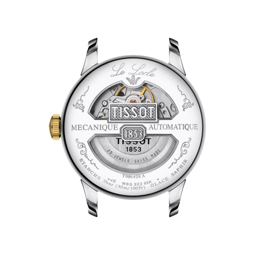 Vue arrière du boîtier de la montre Tissot Le Locle Automatique Petite Seconde