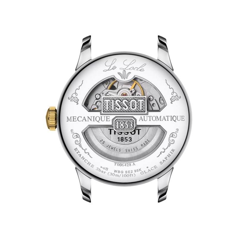 Vue arrière du boîtier de la montre Tissot Le Locle Automatique Petite Seconde