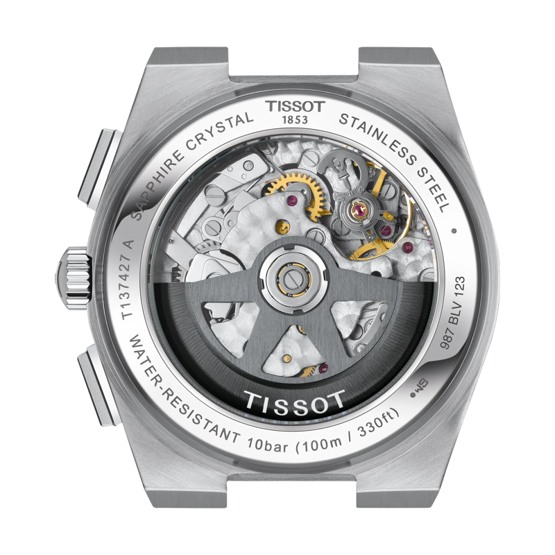 Back view of the watch case Tissot PRX Automatic Chronograph 42mm