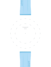Focus on the lugs of Tissot Official Blue Silicone Strap Lugs 18 mm