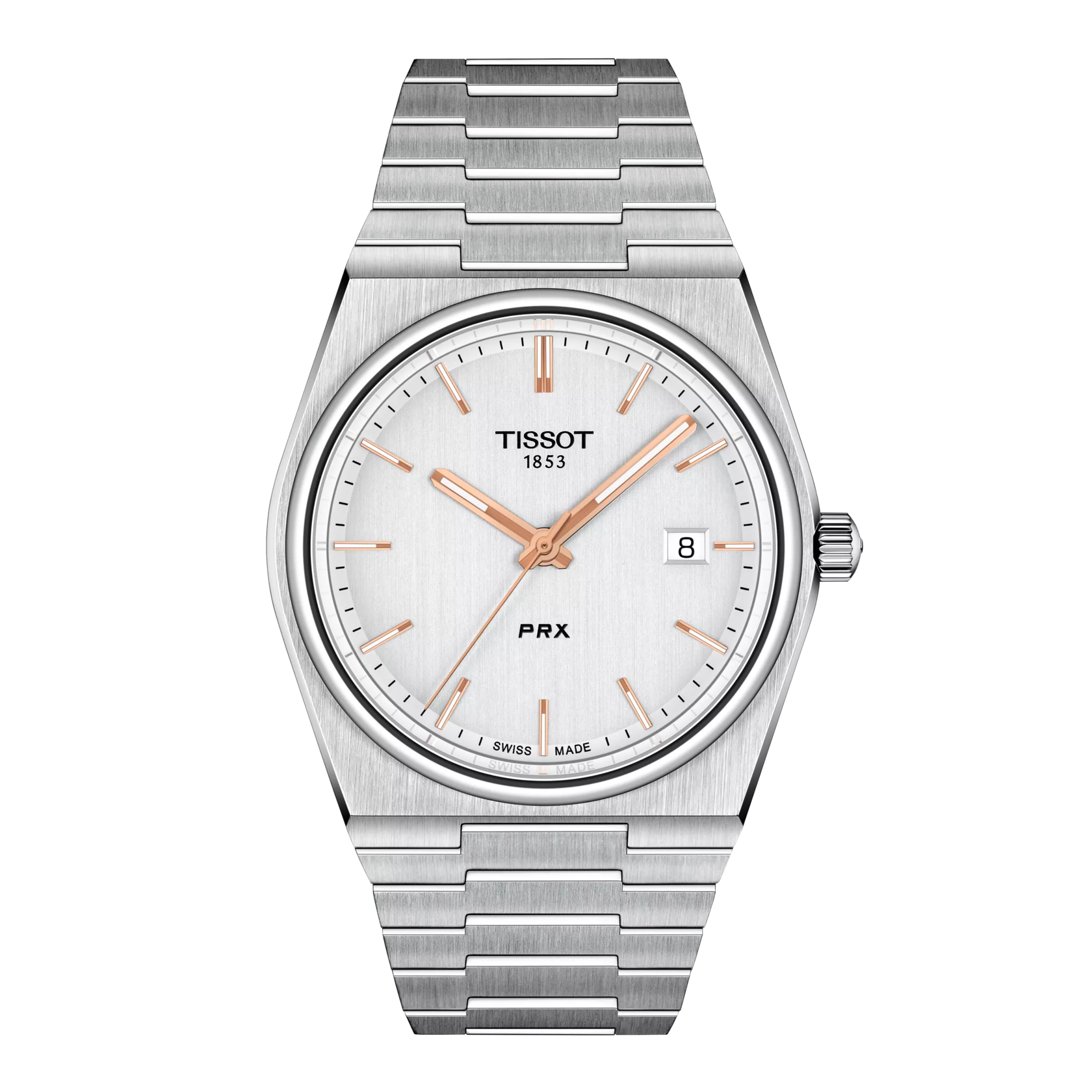 Front view of the watch Tissot PRX 40mm