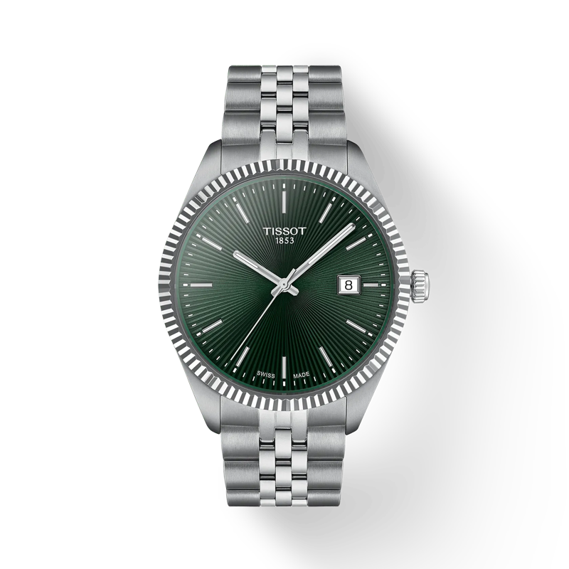 Front view of the watch Tissot Ballade 40mm with shadow