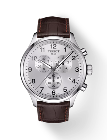 Front view of the watch Tissot Chrono XL Classic with shadow